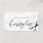 大理石モダンミニマルとミントのヘアスタイリスト 名刺 (正面)