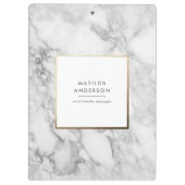 大理石モダンミニマルと金ゴールドの幾何学的 クリップボード (裏面)