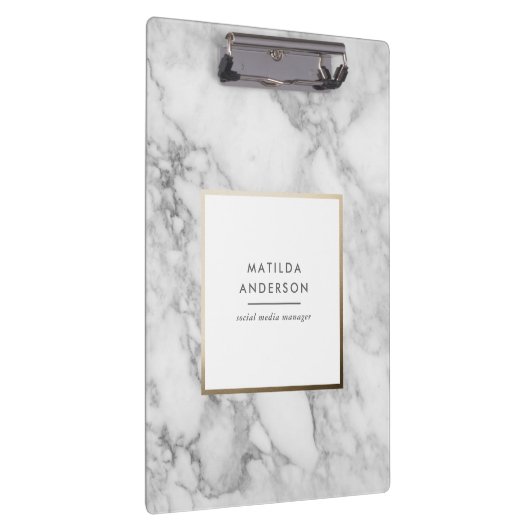 大理石モダンミニマルと金ゴールドの幾何学的 クリップボード (右)