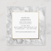 大理石モダンミニマルと金ゴールドの幾何学的 スクエア名刺 (裏面)