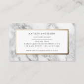 大理石モダンミニマルと金ゴールドの幾何学的 名刺 (裏面)