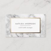 大理石モダンミニマルと金ゴールドの幾何学的 名刺 (正面)