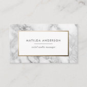 大理石モダンミニマルと金ゴールドの幾何学的 名刺 (正面)