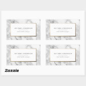 大理石モダンミニマルと金ゴールドの幾何学的 長方形シール (シート)