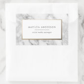 大理石モダンミニマルと金ゴールドの幾何学的 長方形シール (バッグ)