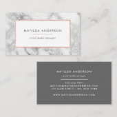 大理石モダンミニマル及びバラ金ゴールド幾何学的 名刺 (正面/裏面)