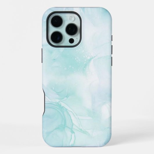 大理石モダンライトブルー iPhoneケース (裏面)