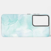 大理石モダンライトブルー SAMSUNG GALAXYケース (裏面横)