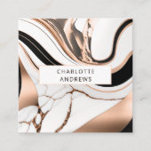 大理石モダンロセゴールド スクエア名刺 (正面)