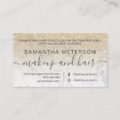 大理石モダン光金ゴールドグリッター 割引カード (裏面)