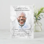 大理石モダン写真お祝い/葬儀 招待状 (スタンド正面)