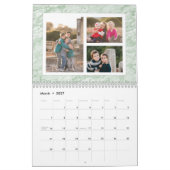大理石モダン写真コラージュ24イメージファミリー カレンダー (3月 2027)