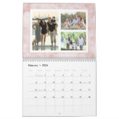 大理石モダン写真コラージュ36イメージファミリー カレンダー (2月 2026)