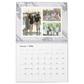 大理石モダン写真コラージュ36イメージファミリー カレンダー (1月 2026)