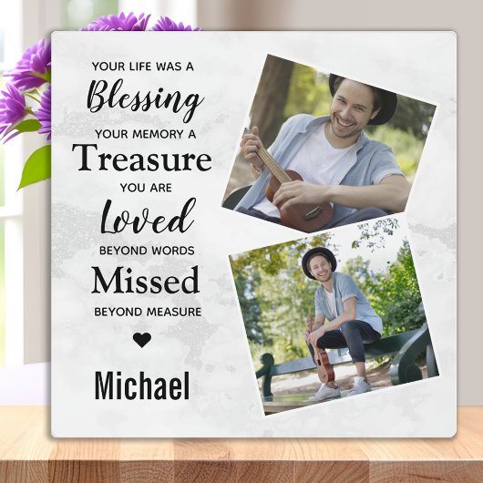 大理石モダン写真記念碑 フォトプラーク