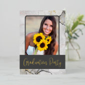 大理石モダン卒業パーティホイル招待状 箔招待状 (立ち正面)