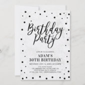 大理石モダン大人30歳の誕生日パーティー 招待状 (正面)