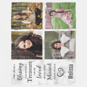 大理石モダン形記念フォトコラージュ フリースブランケット (正面)