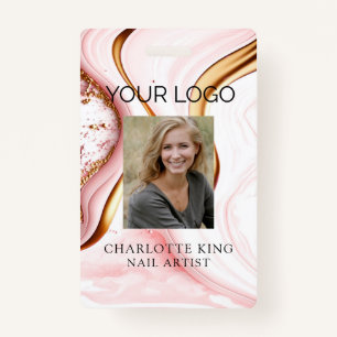 大理石モダン従業員写真IDバッジ バッジ