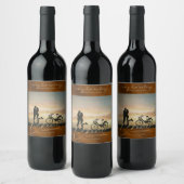 大理石モダン応援フォト金ゴールドID816 ワインラベル (ボトル)