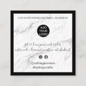 大理石モダン感謝していの順序をスクリプミニマルト スクエア名刺 (裏面)