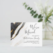 大理石モダン抽象芸術の移動告知 ポストカード (スタンド正面)