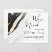 大理石モダン抽象芸術の移動告知 ポストカード (正面/裏面)