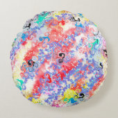 大理石モダン抽象芸術両面2デザインバラ ラウンドクッション (正面)