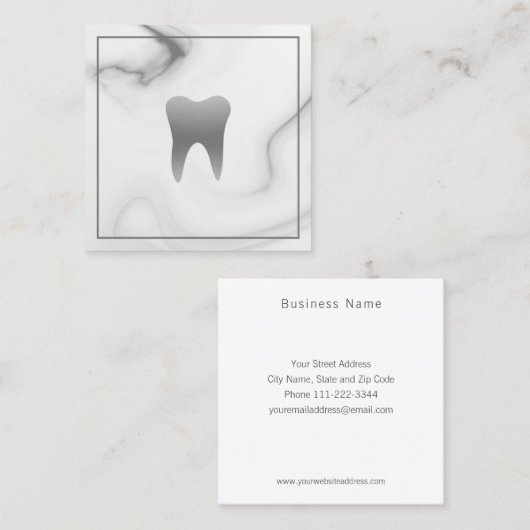 大理石モダン歯医の名刺 スクエア名刺 (正面/裏面)