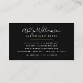 大理石モダン水カラー金ゴールド紫ブルースクリプト 名刺 (裏面)