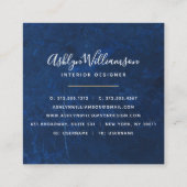 大理石モダン水色ターコイズオレンジ金ゴールド スクエア名刺 (裏面)