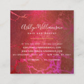 大理石モダン水色金ゴールド紫ピンクブルー スクエア名刺 (裏面)