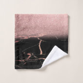 大理石モダン石、バラ金ゴールドグリッター バスタオルセット (ウォッシュタオル)