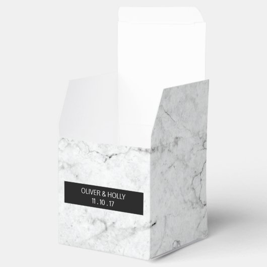 大理石モダン結婚式の引き出物箱 フェイバーボックス (オープン)