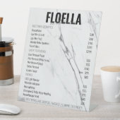 大理石モダン美学サロンサービス価格表 台座サイン (インサイチュ)