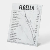 大理石モダン美学サロンサービス価格表 台座サイン (正面)