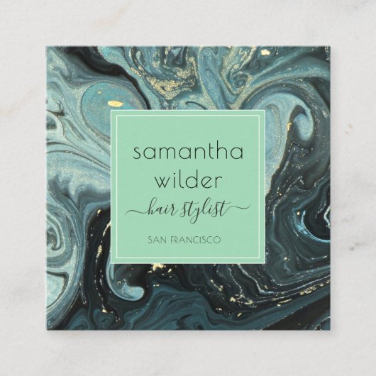 大理石モダン美容師スクエア名刺 スクエア名刺 (正面)