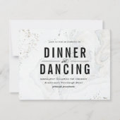 大理石モダン製ウェディングレセプションカード |黒 招待状 (正面)