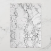 大理石モダン製シンプル結婚のシルバーフォイル結婚ズ 箔招待状 (裏面)