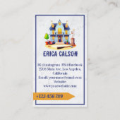 大理石モダン製ハウスクリーニングメイドサービスロゴ 名刺 (裏面)