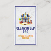 大理石モダン製ハウスクリーニングメイドサービスロゴ 名刺 (正面)