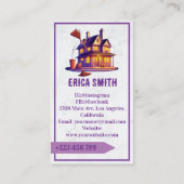 大理石モダン製ハウスクリーニングメイドサービスロゴ 名刺 (裏面)