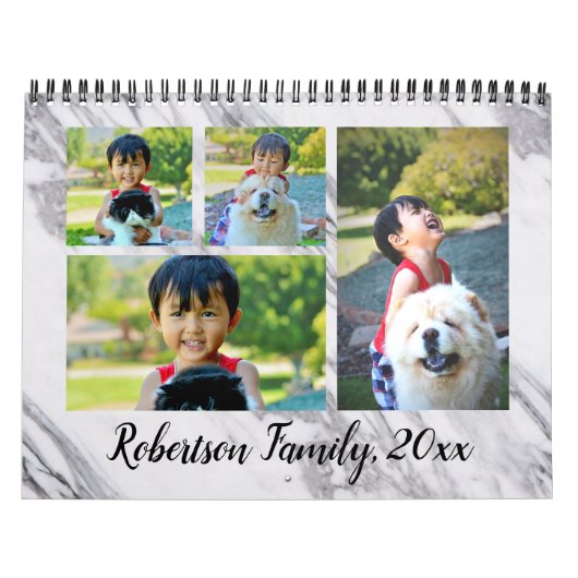 大理石モダン製フォトコラージュ月カレンダー カレンダー (カバー)