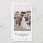 大理石モダン製数々の写真結婚コラージュ サンキューカード (裏面)