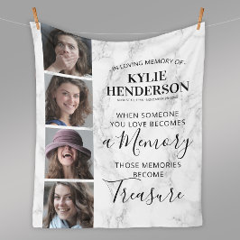 大理石モダン記念写真記念碑 フリースブランケット