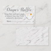 大理石モダン赤ちゃんシャワーおむつラッフルカード エンクロージャーカード (正面/裏面)