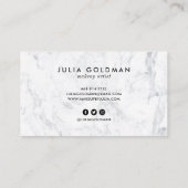 大理石モダン赤面ピンク灰色シック金ゴールド幾何学的 名刺 (裏面)