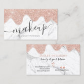 大理石モダン金ゴールドグリッタードリップス化粧 名刺 (正面/裏面)