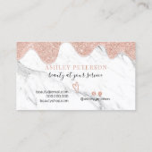 大理石モダン金ゴールドグリッタードリップス化粧 名刺 (裏面)