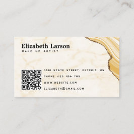 大理石モダン金ゴールドグリッターQRサロン化粧 名刺